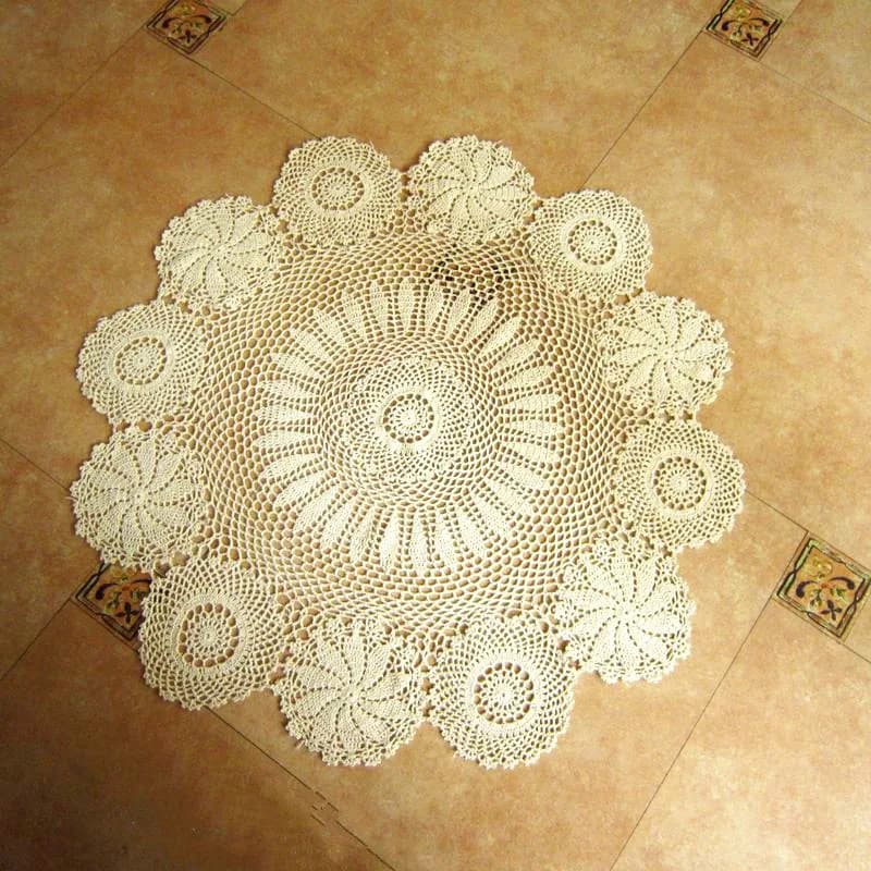 Ręcznie Robione Obrusy Szydełkowe w Stylu Vintage - 70/80/90 cm