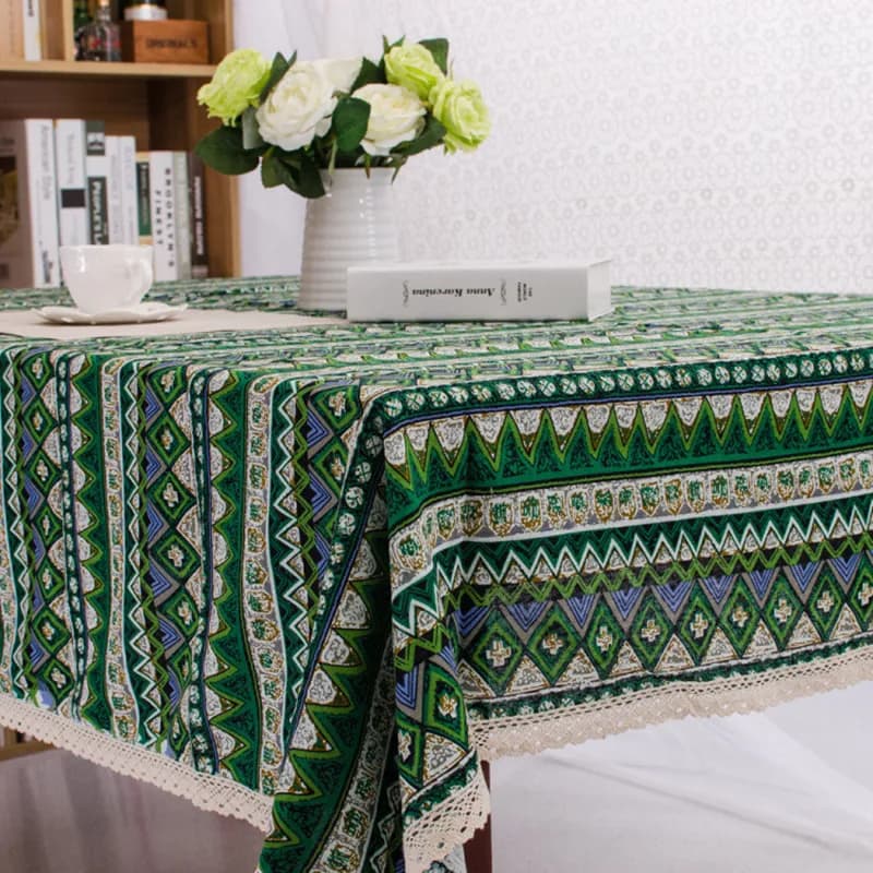 Obrus miękka bawełna z koronkowymi brzegami
