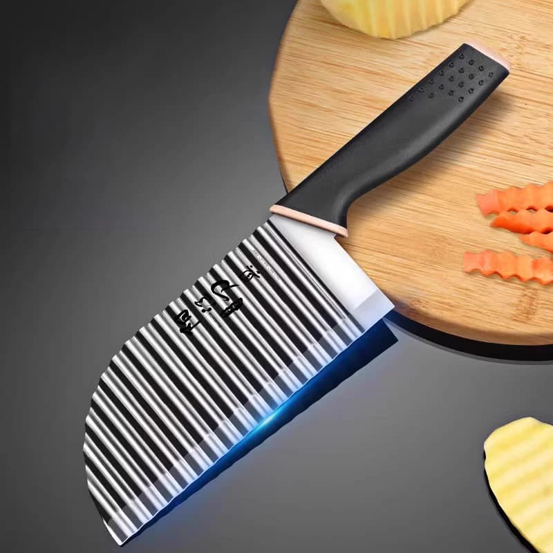 Falowany Nóż do Frytek i Warzyw – Krajalnica ze Stali Nierdzewnej