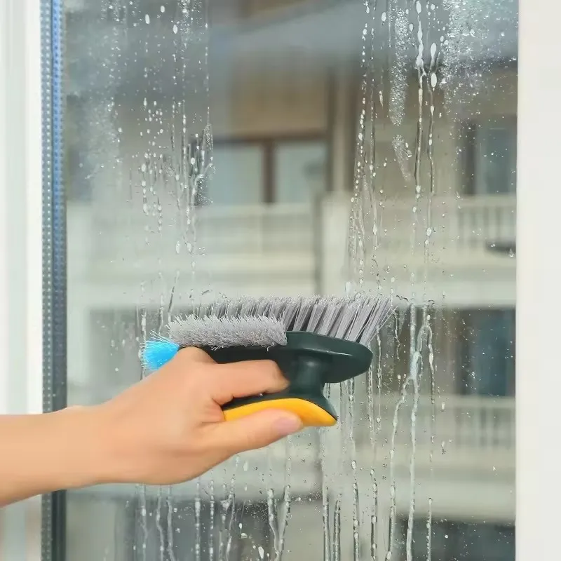 4 In 1 V-Shape Crevice Scrubber Brush Kitchen Bathroom Tile Floor Cleaning Brush Window Groove Corner Toilet Cleaner