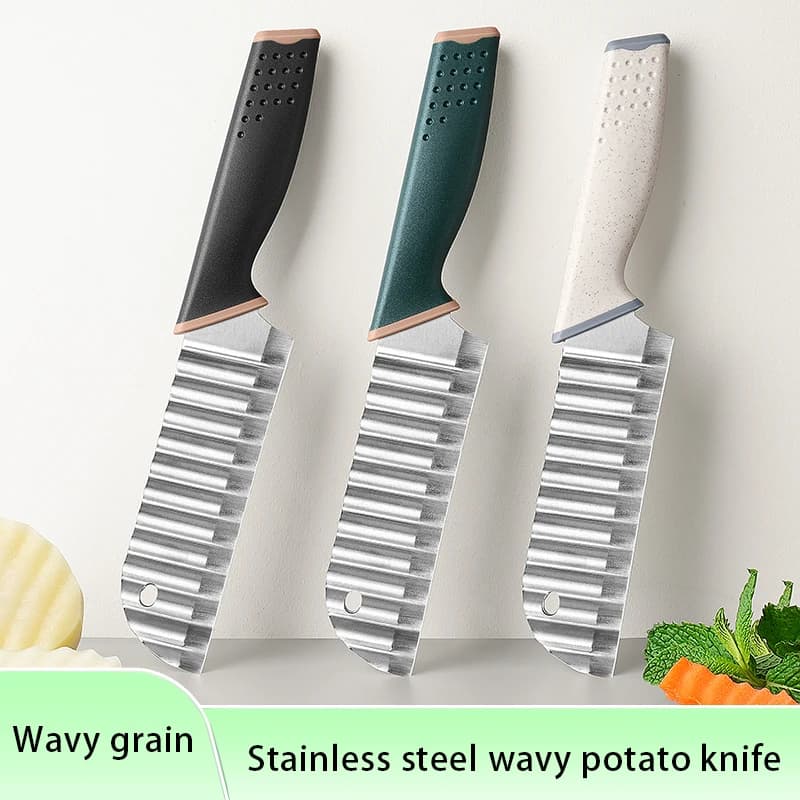 Falowany Nóż do Frytek i Warzyw – Krajalnica ze Stali Nierdzewnej