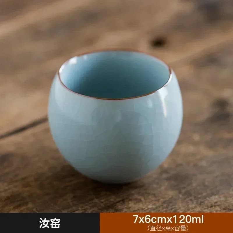 Ceramiczna Czarka Ru Kiln 120 ml – Kung Fu Tea Cup w Zestawie Prezentowym lub oddzielna filiżanka