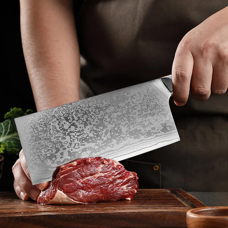 Damasceński tasak kuchenny – premium nóż do mięsa i warzyw
