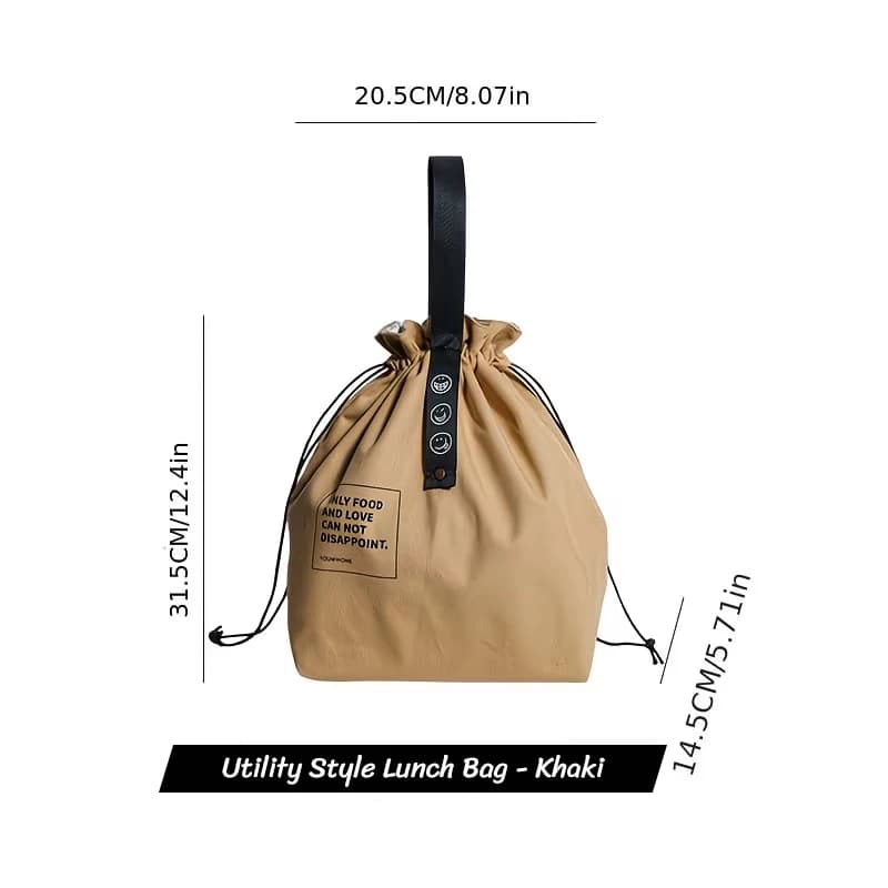 Japanese Style Insulated Bento Lunch Tote Bag Drawstring Closure Thermal Food-Safe Lunch Bag for Work School Picnic