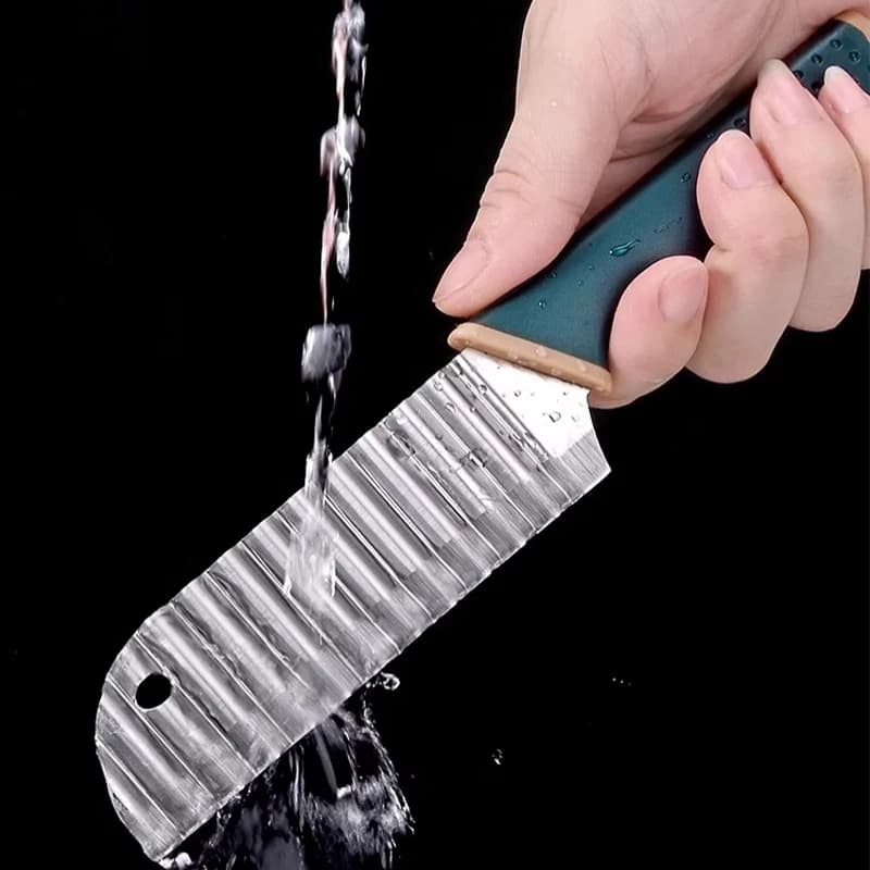 Falowany Nóż do Frytek i Warzyw – Krajalnica ze Stali Nierdzewnej