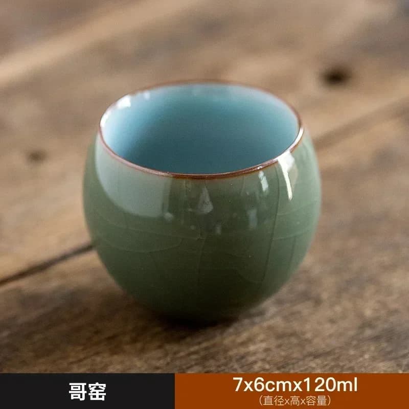 Ceramiczna Czarka Ru Kiln 120 ml – Kung Fu Tea Cup w Zestawie Prezentowym lub oddzielna filiżanka