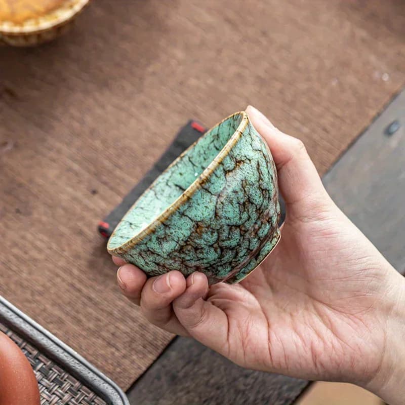 Zestaw 5 Ręcznie Wykonanych Czarek Ceramicznych – Wuxing Kung Fu Tea (Styl Jian Zhan)