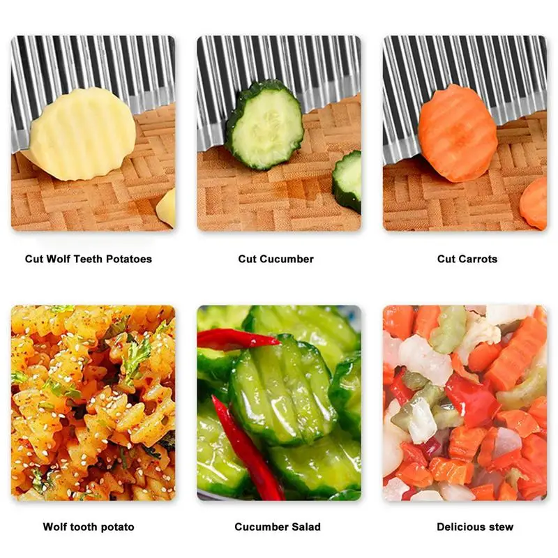 Falowany Nóż do Frytek i Warzyw – Krajalnica ze Stali Nierdzewnej