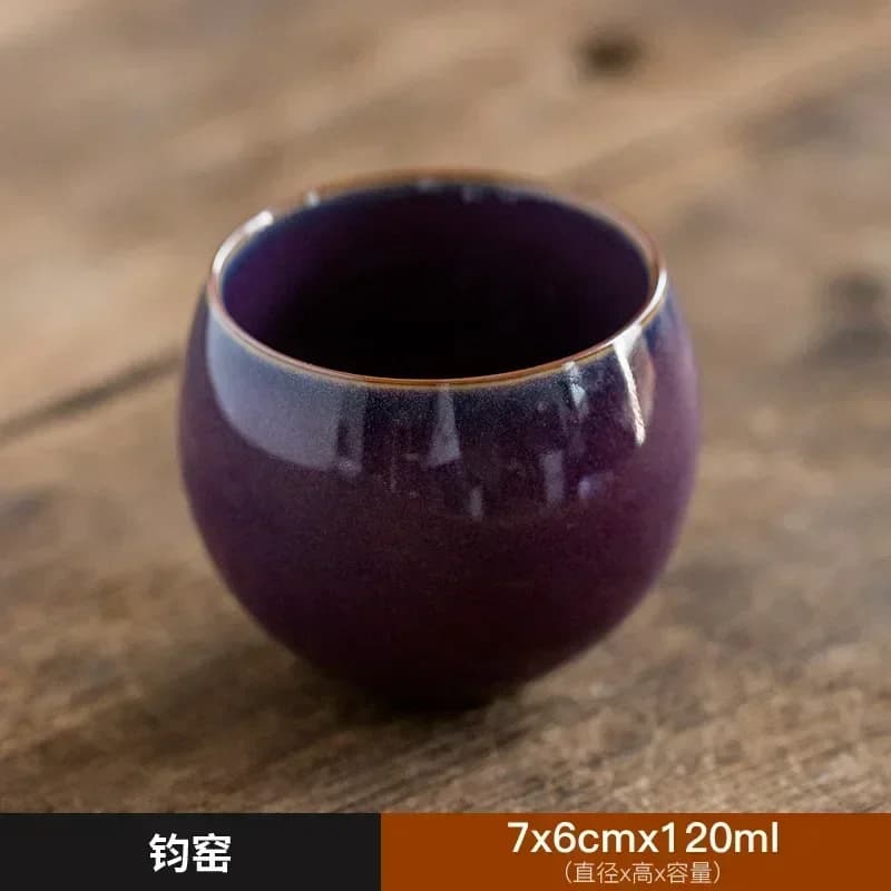 Ceramiczna Czarka Ru Kiln 120 ml – Kung Fu Tea Cup w Zestawie Prezentowym lub oddzielna filiżanka