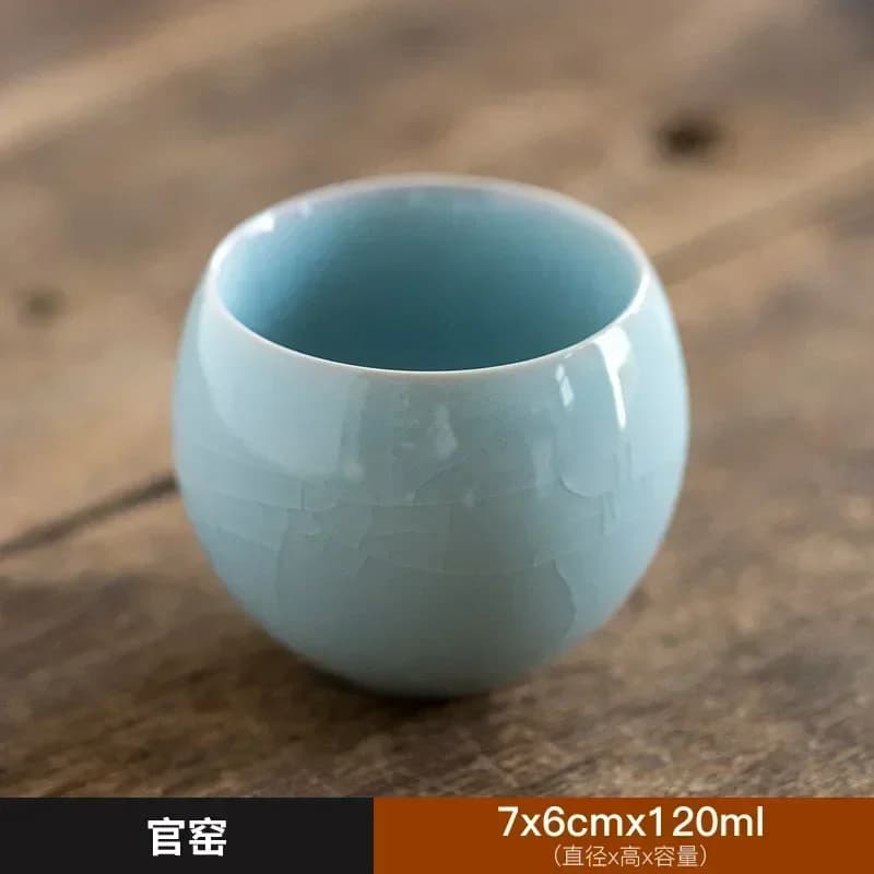 Ceramiczna Czarka Ru Kiln 120 ml – Kung Fu Tea Cup w Zestawie Prezentowym lub oddzielna filiżanka