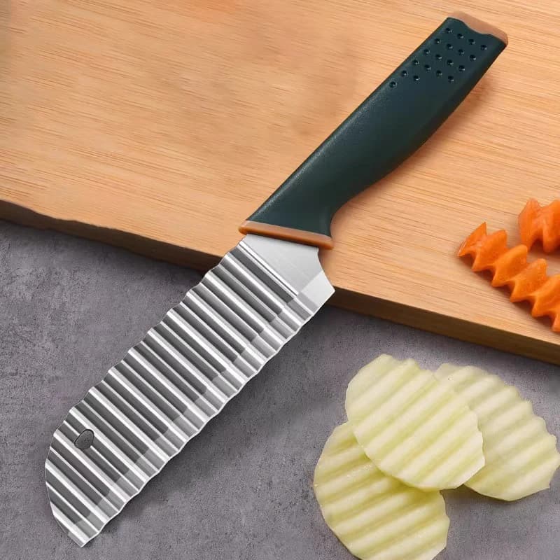 Falowany Nóż do Frytek i Warzyw – Krajalnica ze Stali Nierdzewnej