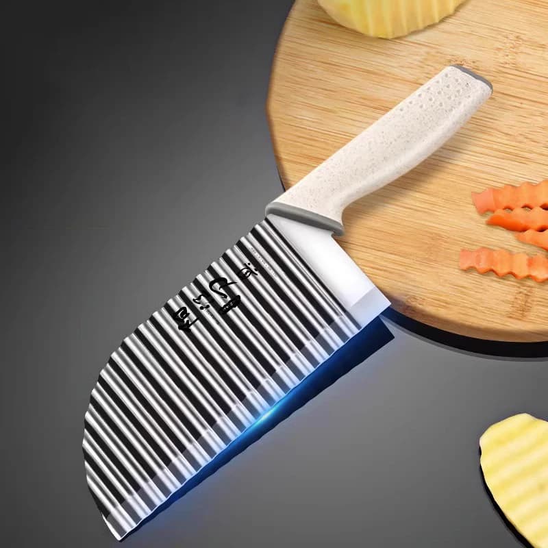 Falowany Nóż do Frytek i Warzyw – Krajalnica ze Stali Nierdzewnej