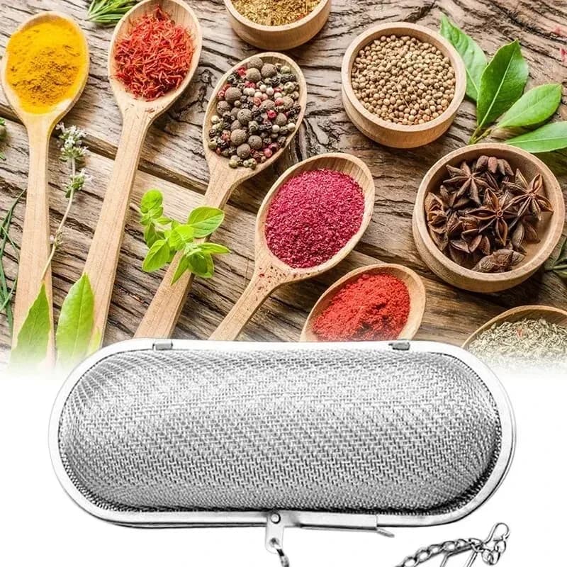 Stainless steel belt extension chain kitchen seasoning ball fine mesh cooking spices pine tea grass filter kitchen gadgets