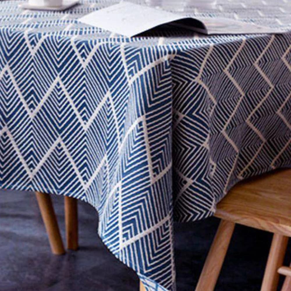 Obrus geometryczny nordic – zielony obrus na stół odporny na wodę i zabrudzenia