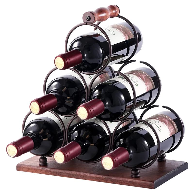 Elegancki Drewniany Stojak na Wino - Idealny do Salonu w Stylu Europejskim
