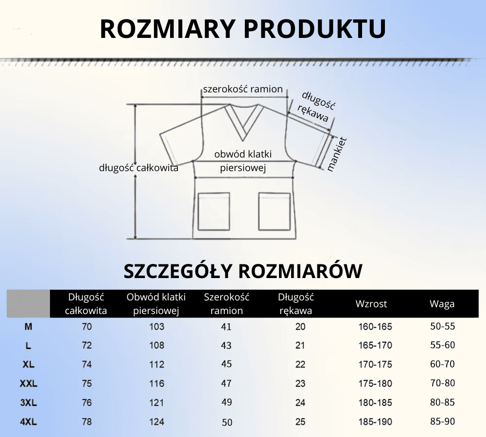 Stójka z krótkim rękawem – dwurzędowa koszula szefa kuchni z naszywaną kieszenią