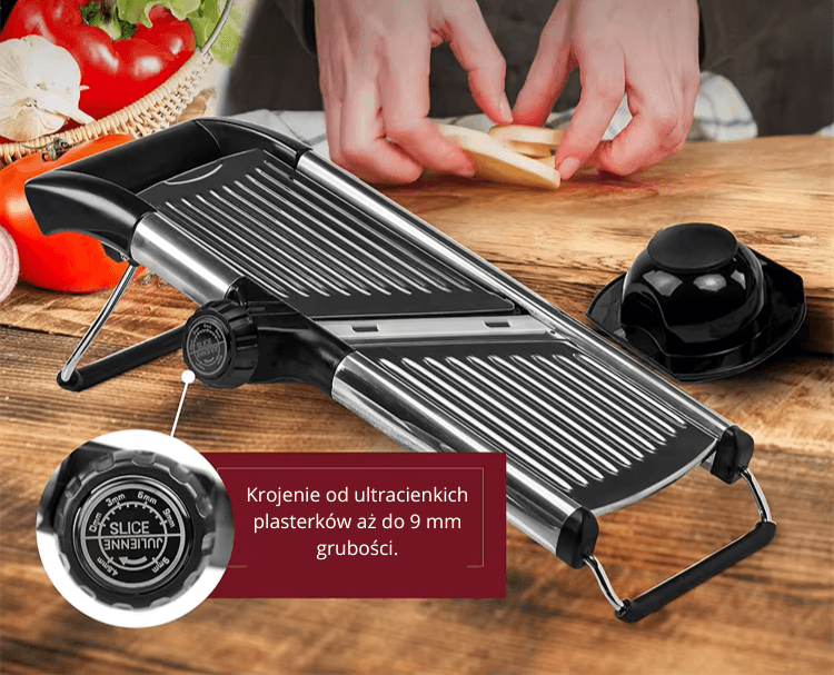 Regulowana Mandolina Kuchenna – Precyzyjne Krojenie Warzyw i Owoców